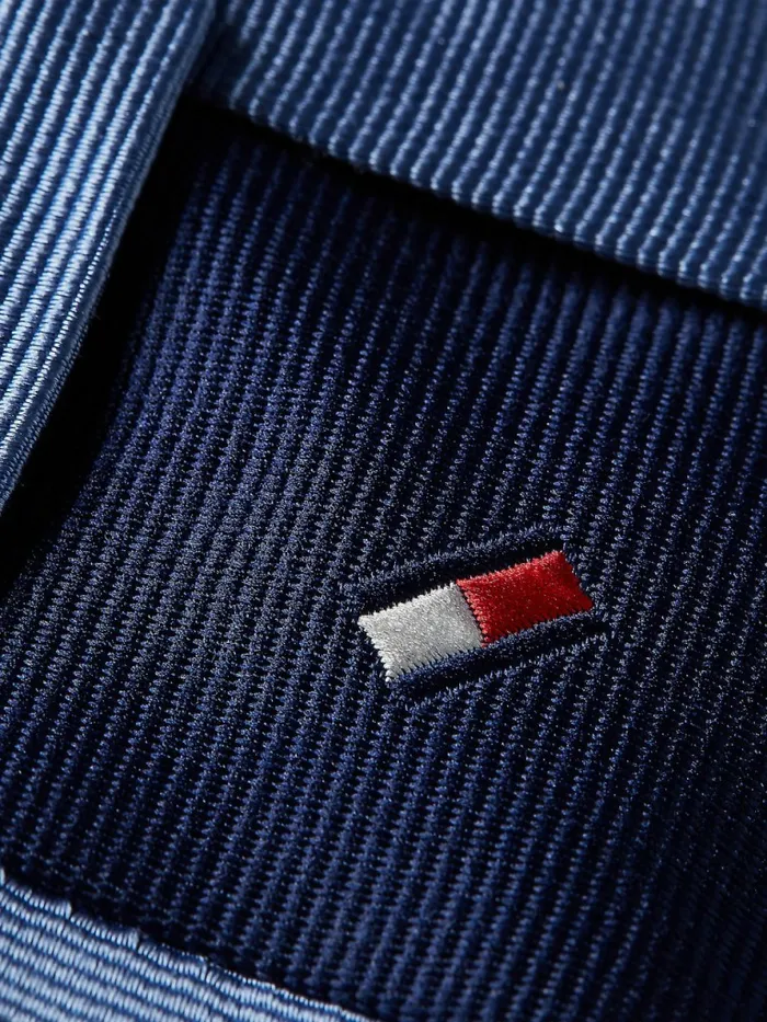 Tommy Hilfiger Pure Silk Ribbed Tie Light Blue Mens Ties and Pocket Squares