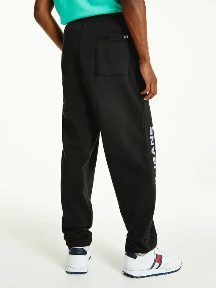 Tommy Hilfiger Recycled Cotton Relaxed Fit Joggers Black Mens Trousers