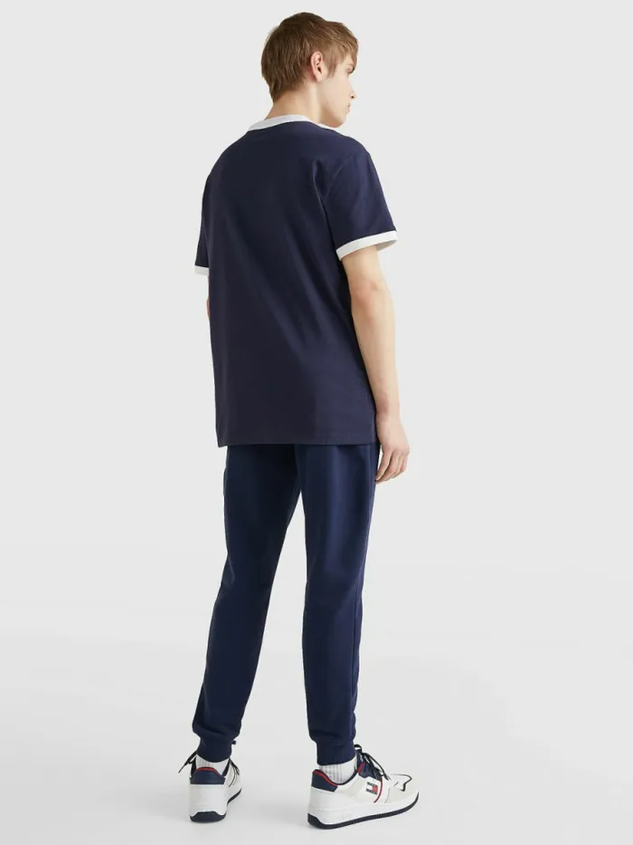 Tommy Hilfiger Recycled Cotton Signature Logo TShirt Twilight Navy Mens TShirts Sale
