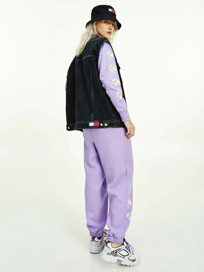 Tommy Hilfiger Recycled Jersey Logo Joggers Violet Viola Womens Trousers