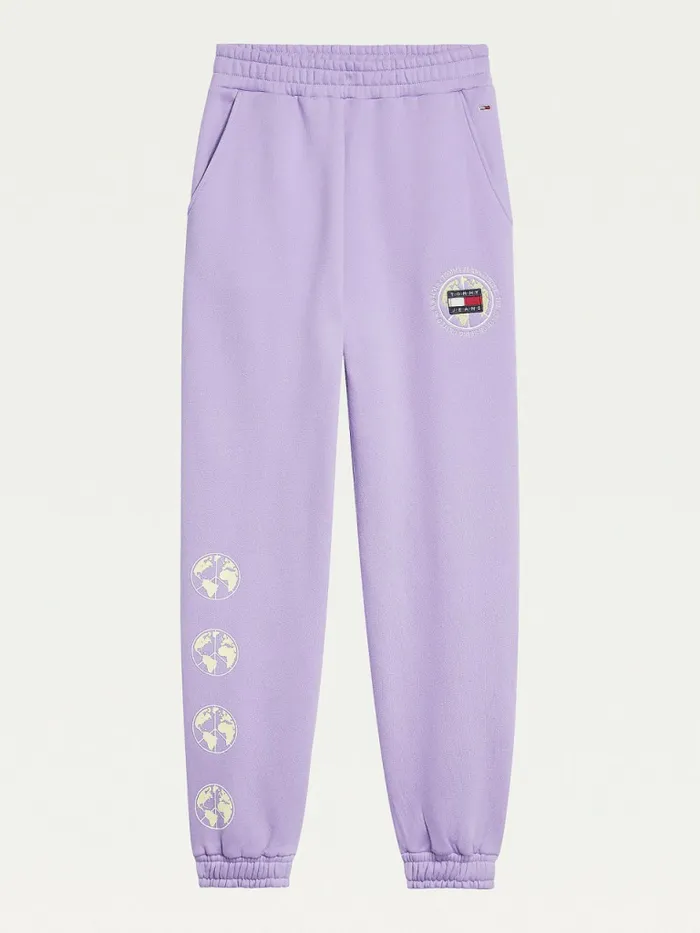 Tommy Hilfiger Recycled Jersey Logo Joggers Violet Viola Womens Trousers