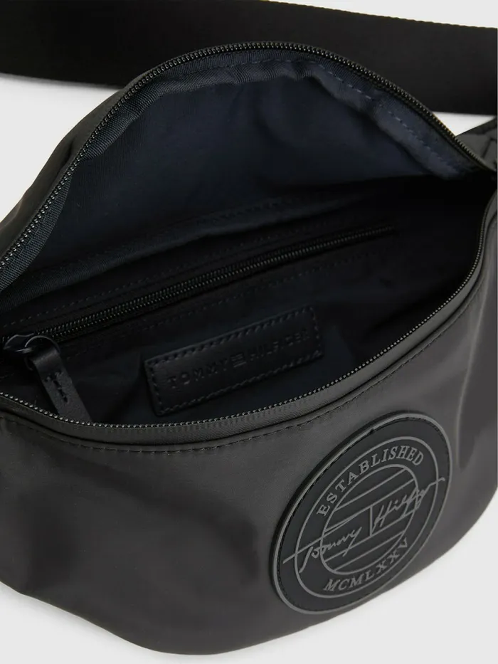 Tommy Hilfiger Recycled Polyester Signature Logo Crossbody Bag Black Mens Bags Sale
