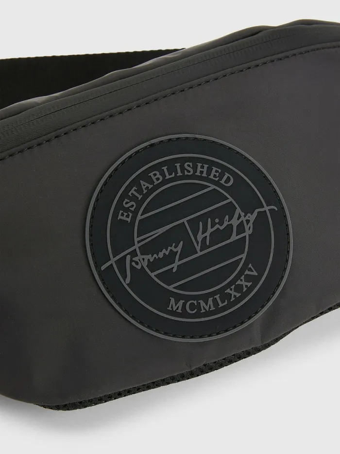 Tommy Hilfiger Recycled Polyester Signature Logo Crossbody Bag Black Mens Bags Sale