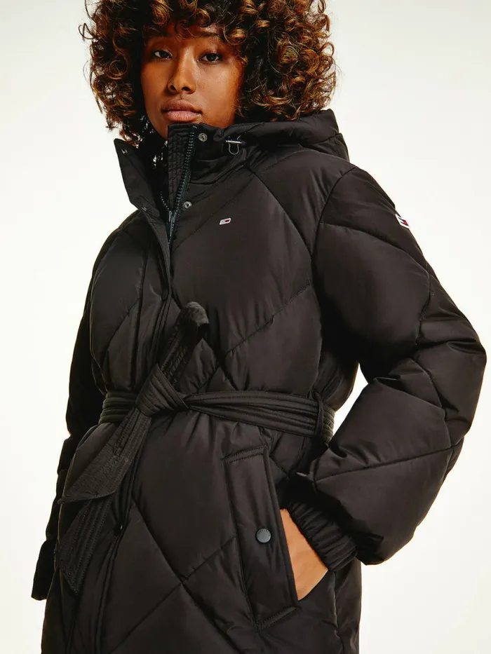 Tommy Hilfiger Recycled Quilted Down Belted Puffer Jacket Black Womens Coats and Jackets Sale Tommy Hilfiger Recycled Quilted Down Belted Puffer Jacket Black Womens Coats and Jackets Sale