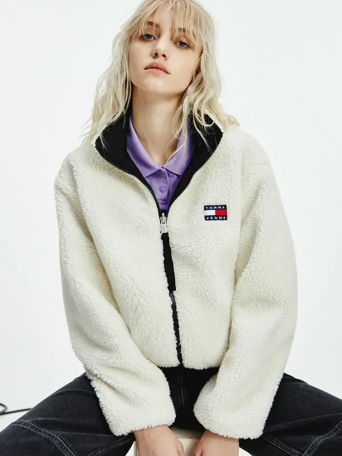 Tommy Hilfiger Recycled Reversible Sherpa Jacket Black Womens Coats and Jackets Popular Tommy Hilfiger Recycled Reversible Sherpa Jacket Black Womens Coats and Jackets Popular