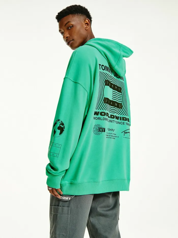 Tommy Hilfiger Recycled Unity Back Graphic Hoody Tropic Palm Mens Sweatshirts and Hoodies Near Me