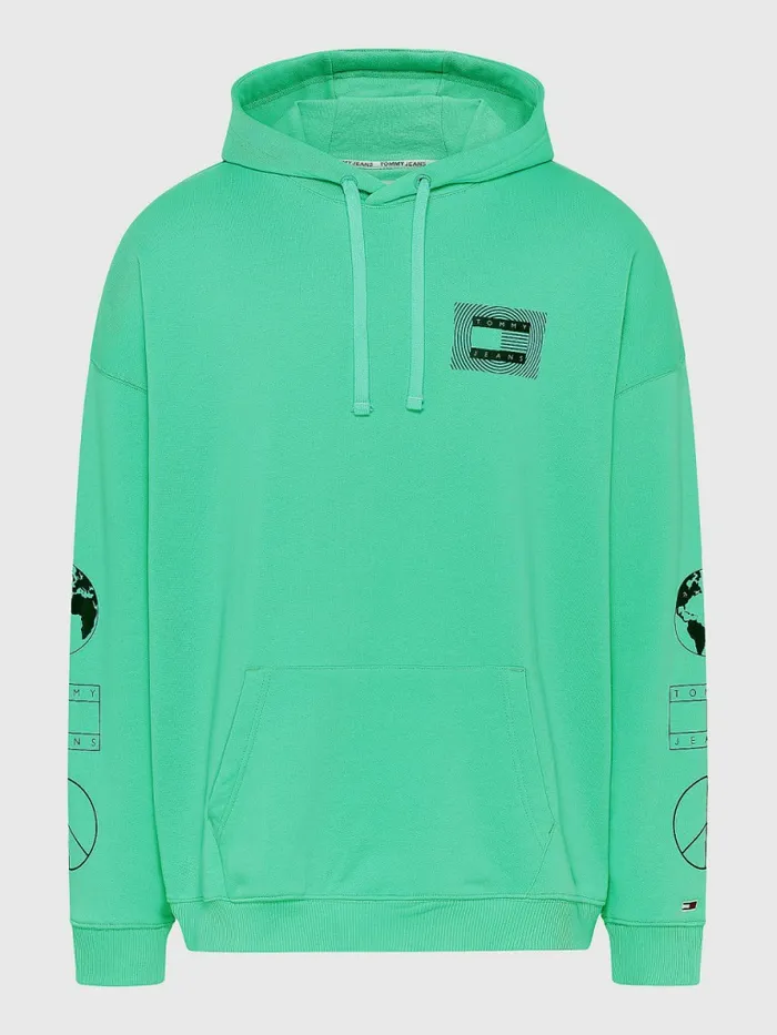 Tommy Hilfiger Recycled Unity Back Graphic Hoody Tropic Palm Mens Sweatshirts and Hoodies Near Me