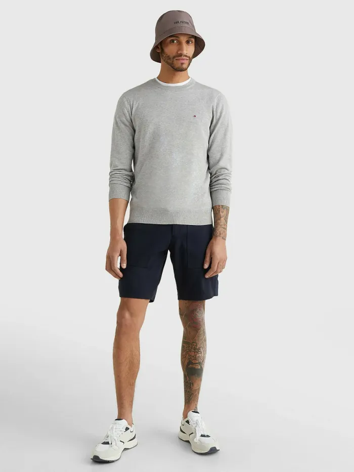 Tommy Hilfiger Regular Fit Crew Neck Jumper Cloud Htr Mens Knitwear Gift 4 You