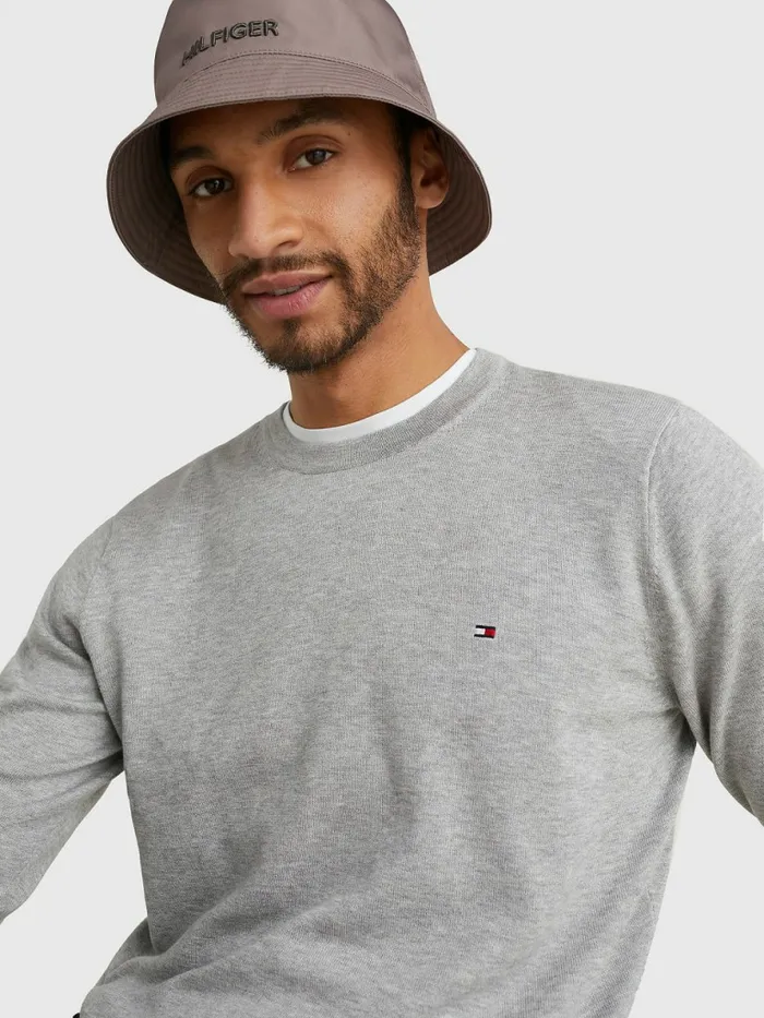 Tommy Hilfiger Regular Fit Crew Neck Jumper Cloud Htr Mens Knitwear Gift 4 You