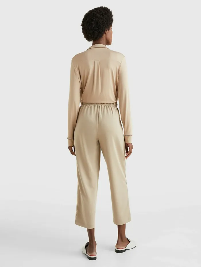 Tommy Hilfiger Relaxed Fit Drawstring Trousers Beige Womens CoOrds