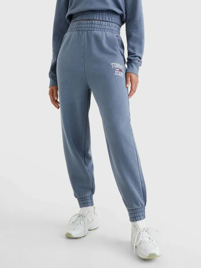 Tommy Hilfiger Relaxed Fit Logo Joggers Lavender Grey Womens Trousers