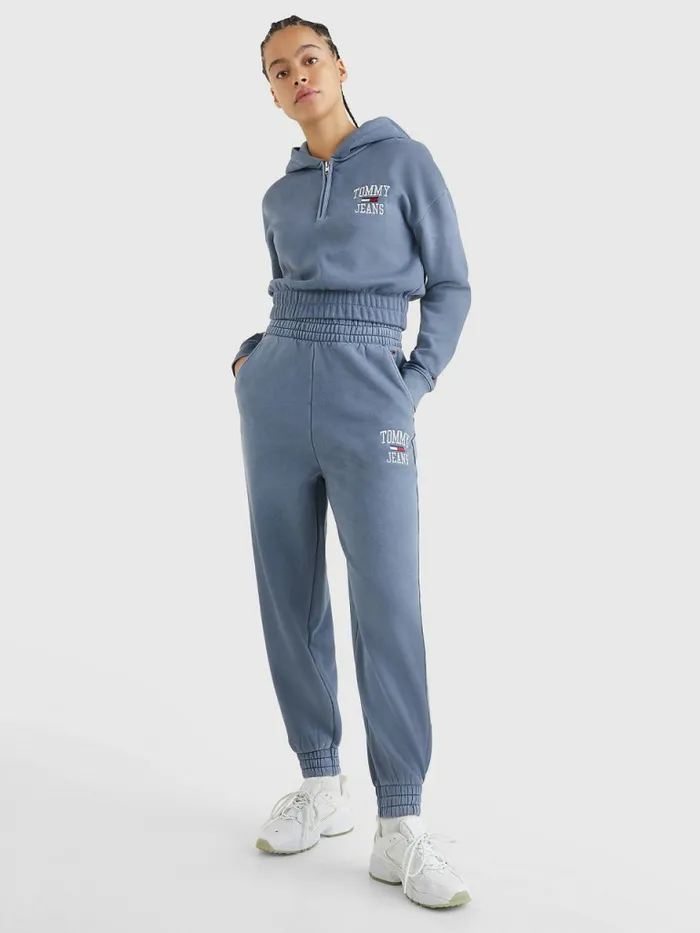 Tommy Hilfiger Relaxed Fit Logo Joggers Lavender Grey Womens Trousers