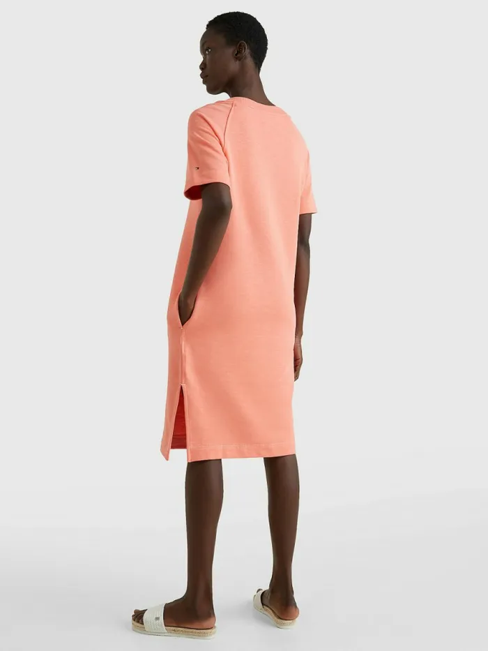 Tommy Hilfiger Relaxed Fit Midi Dress Coral Blossom Womens Dresses and Jumpsuits Casaul