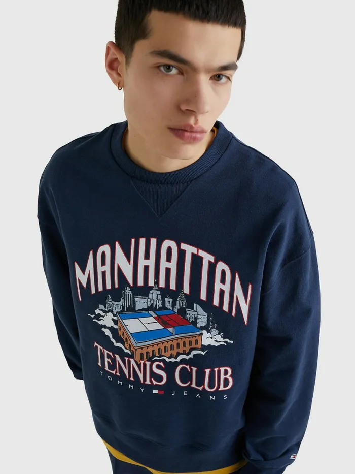 Tommy Hilfiger Relaxed Logo Sweatshirt Twilight Navy Mens Sweatshirts and Hoodies Gift 4 You