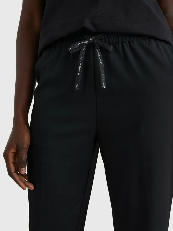 Tommy Hilfiger Relaxed Tapered PullOn Trousers Black Womens Trousers