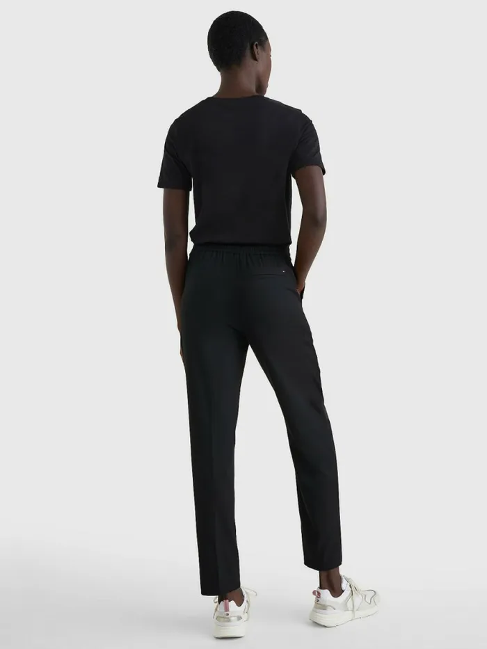 Tommy Hilfiger Relaxed Tapered PullOn Trousers Black Womens Trousers