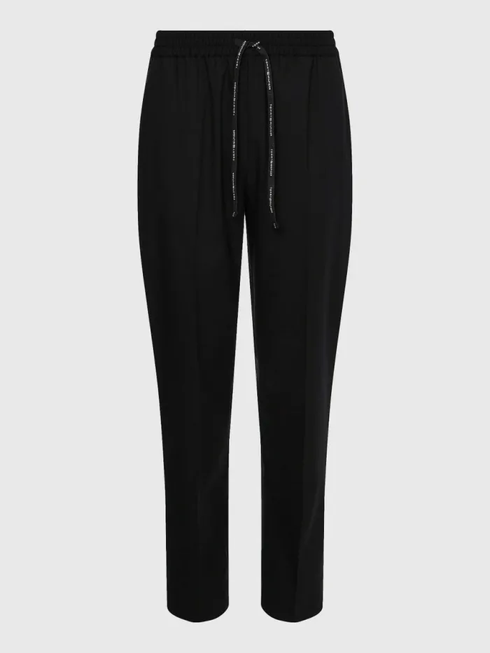 Tommy Hilfiger Relaxed Tapered PullOn Trousers Black Womens Trousers