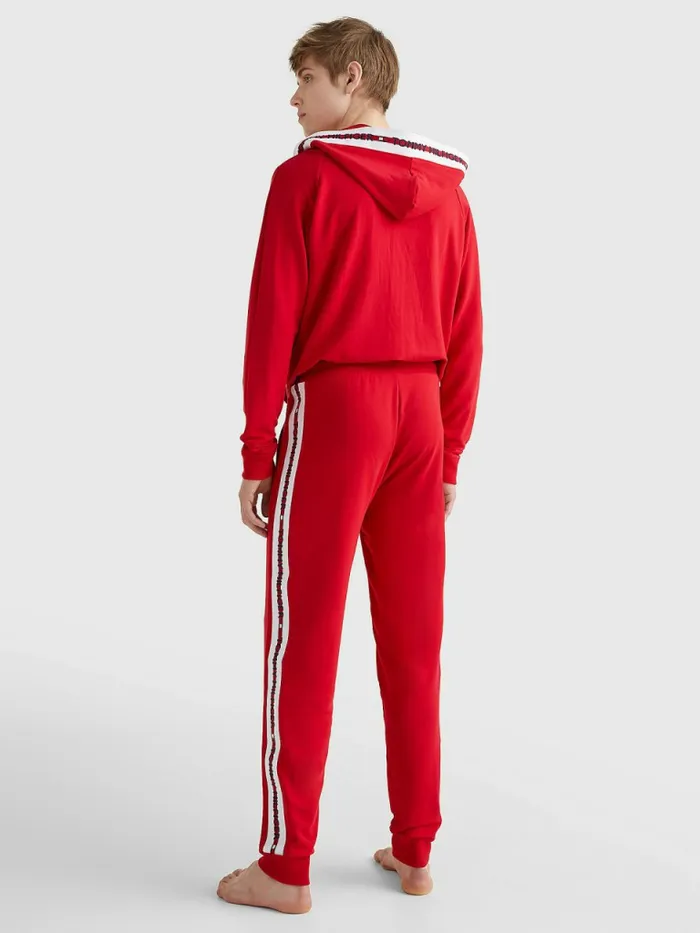 Tommy Hilfiger Repeat Logo Drawstring Joggers Primary Red Mens Trousers