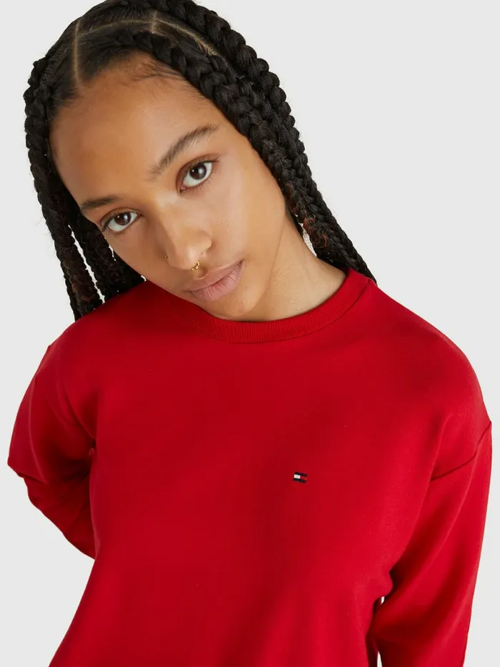 Tommy Hilfiger Repeat Logo Sweatshirt Primary Red Womens Sweatshirts and Hoodies Fashion