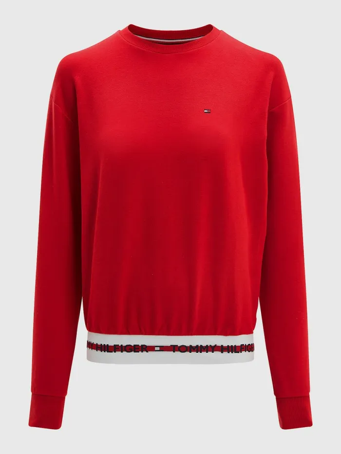 Tommy Hilfiger Repeat Logo Sweatshirt Primary Red Womens Sweatshirts and Hoodies Fashion