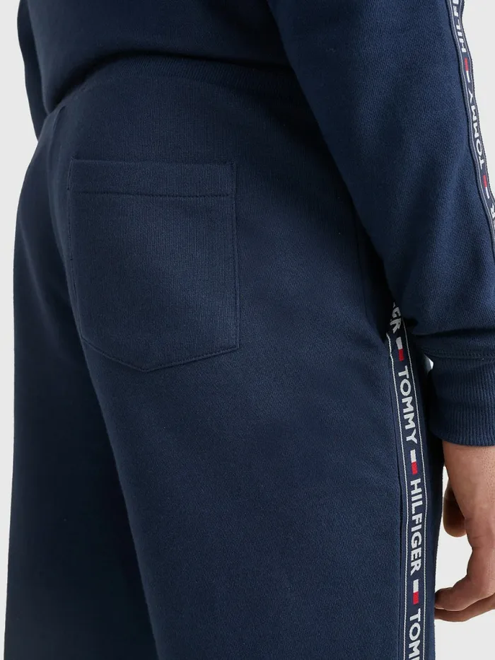 Tommy Hilfiger Repeat Logo Tape Joggers Navy Blazer Mens Loungewear and Nightwear