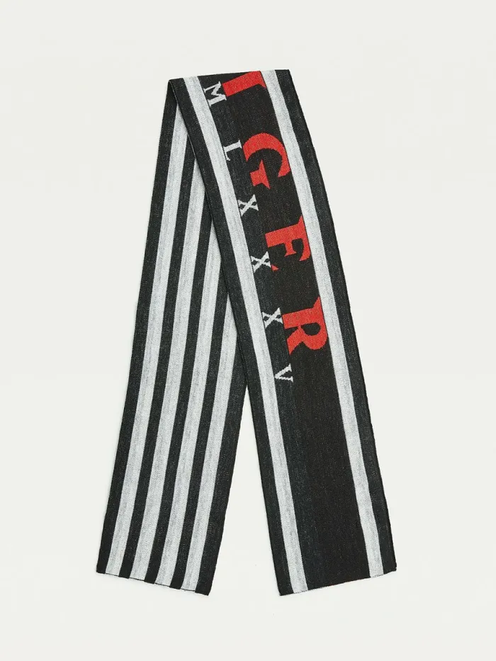 Tommy Hilfiger Reversible Collegiate Scarf Black Mens Hats and Scarves Casaul Tommy Hilfiger Reversible Collegiate Scarf Black Mens Hats and Scarves Casaul