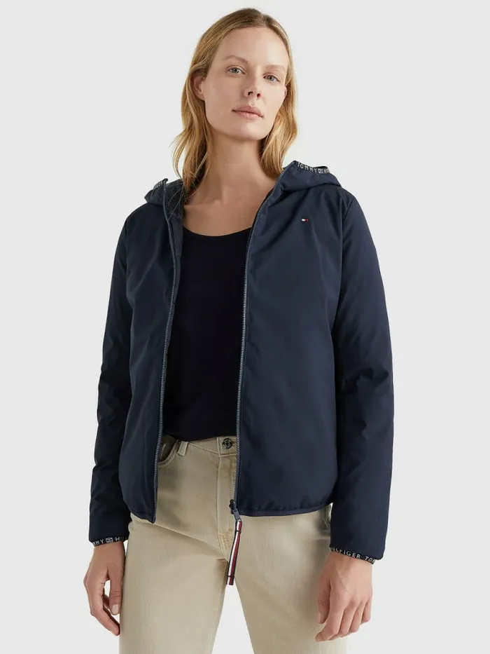 Tommy Hilfiger ReversibleHooded Padded Jacket Desert Sky Womens Coats and Jackets Sale Tommy Hilfiger ReversibleHooded Padded Jacket Desert Sky Womens Coats and Jackets Sale