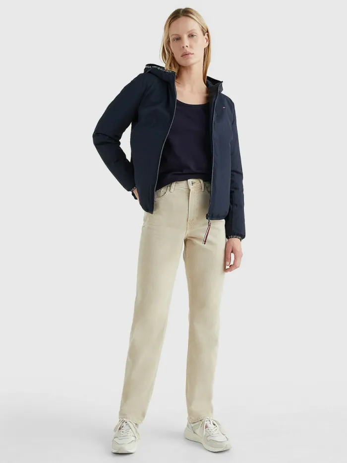 Tommy Hilfiger ReversibleHooded Padded Jacket Desert Sky Womens Coats and Jackets Sale
