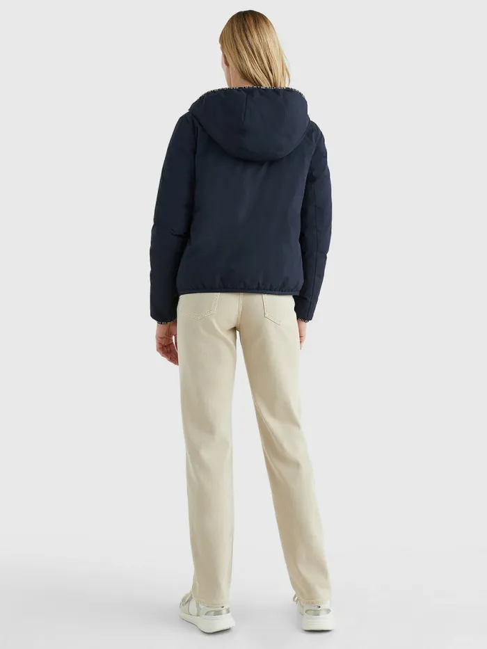 Tommy Hilfiger ReversibleHooded Padded Jacket Desert Sky Womens Coats and Jackets Sale