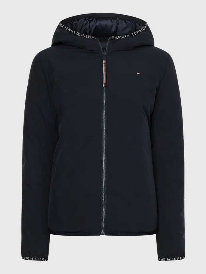 Tommy Hilfiger ReversibleHooded Padded Jacket Desert Sky Womens Coats and Jackets Sale