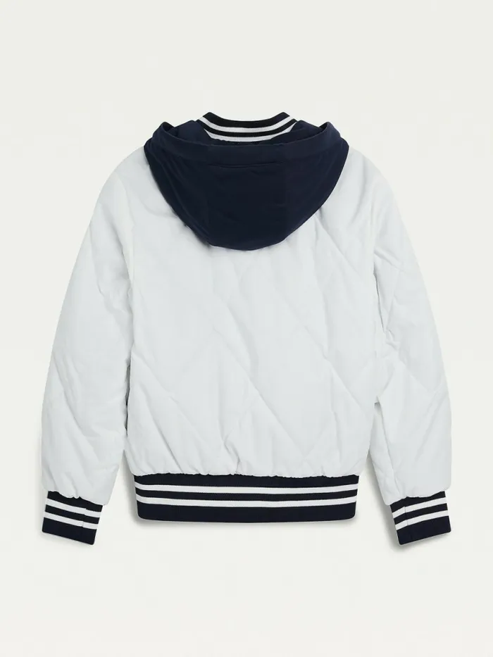 Tommy Hilfiger Reversible Recycled Polyester Bomber Jacket Rural GreenEcru Boys Coats and Jackets Online