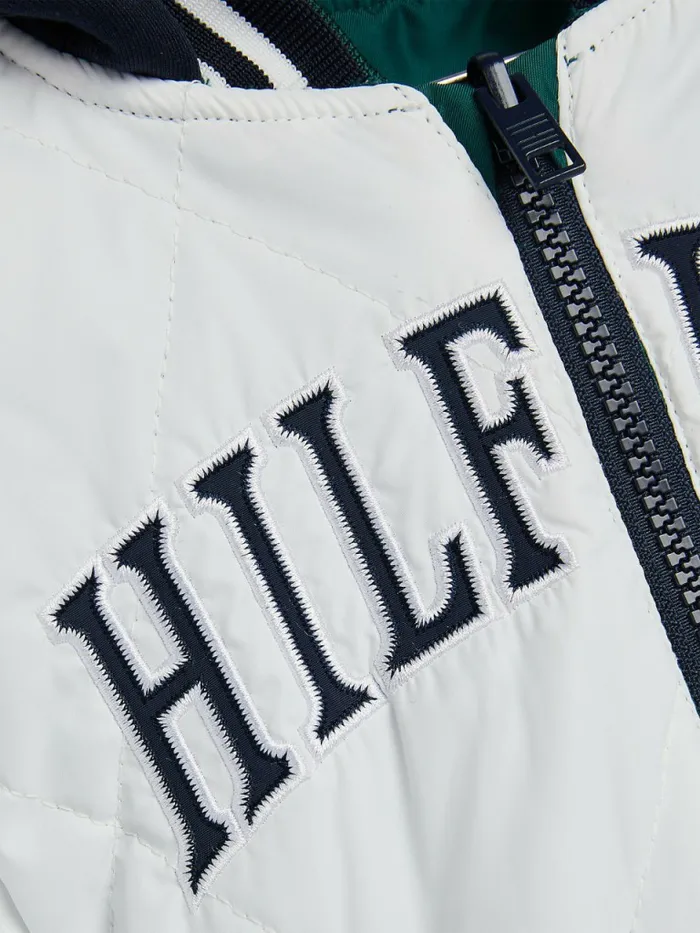 Tommy Hilfiger Reversible Recycled Polyester Bomber Jacket Rural GreenEcru Boys Coats and Jackets Online