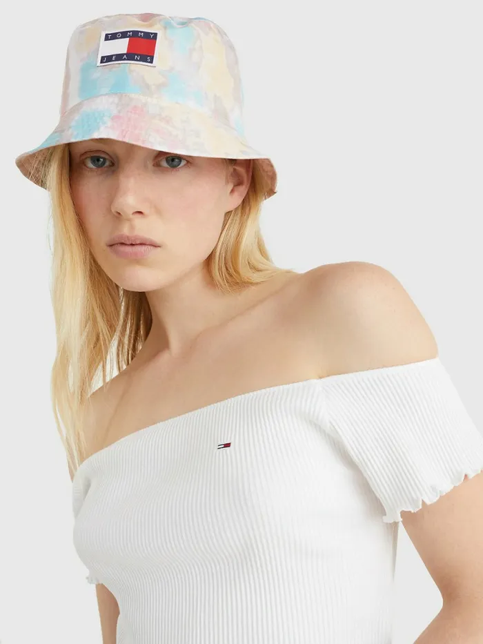 Tommy Hilfiger Reversible Travel Bucket Hat Tie Die Womens Hats and Scarves Near Me