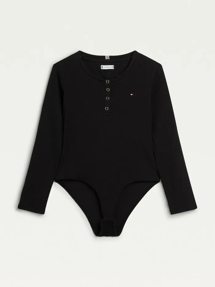 Tommy Hilfiger Rib Knit Henley Long Sleeve TShirt Black Girls Tops and TShirts Gift 4 You Tommy Hilfiger Rib Knit Henley Long Sleeve TShirt Black Girls Tops and TShirts Gift 4 You