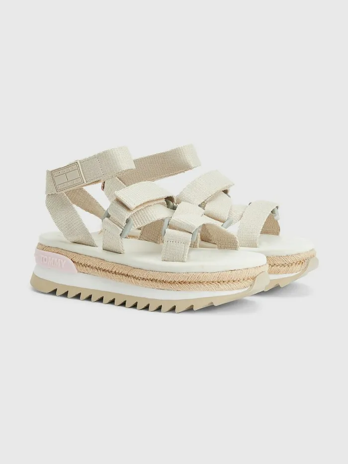 Tommy Hilfiger Rope Detail Cleat Sandals Triple Beige Womens Sandals For Sale Tommy Hilfiger Rope Detail Cleat Sandals Triple Beige Womens Sandals For Sale