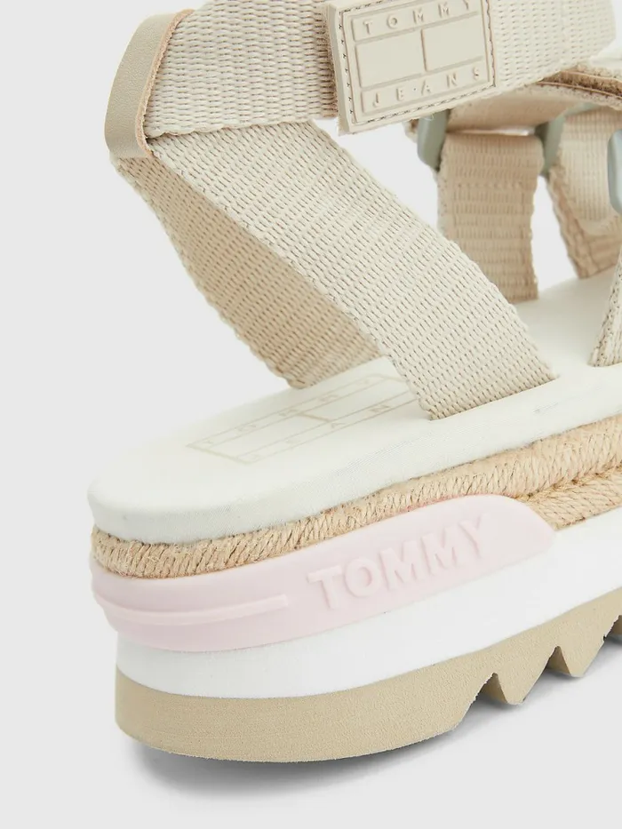 Tommy Hilfiger Rope Detail Cleat Sandals Triple Beige Womens Sandals For Sale