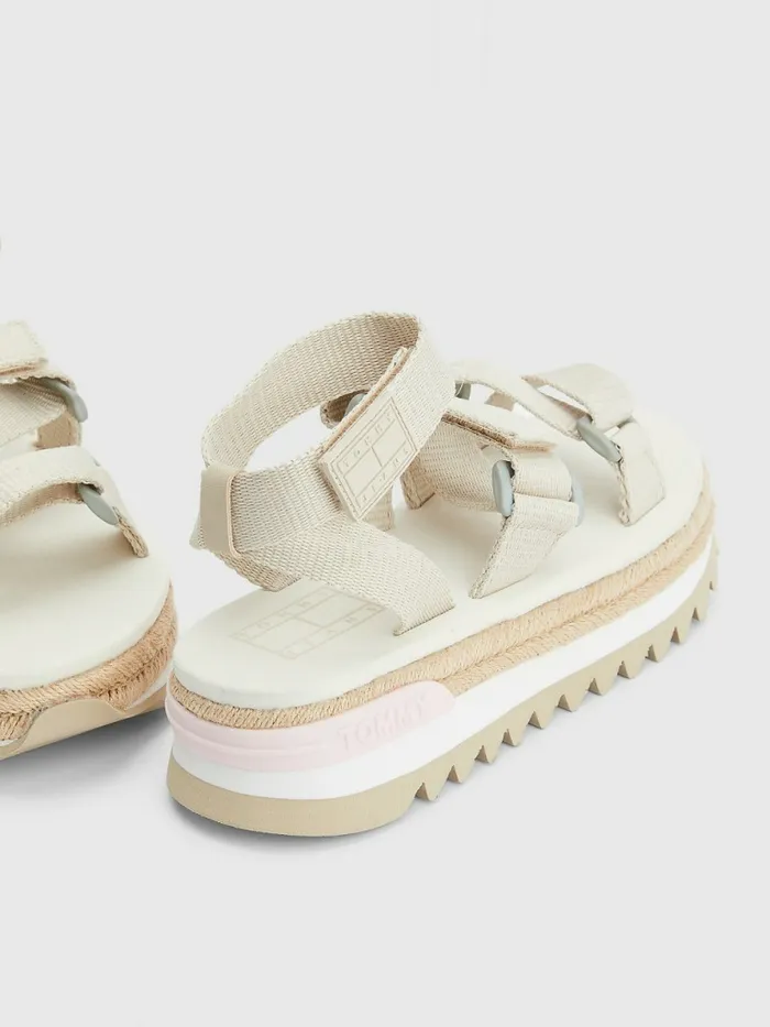 Tommy Hilfiger Rope Detail Cleat Sandals Triple Beige Womens Sandals For Sale
