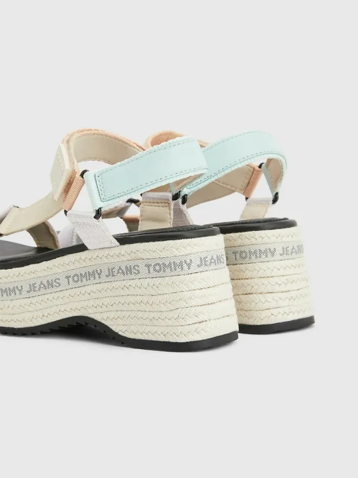 Tommy Hilfiger Rope Wedge Heel Leather Sandals Oxygen Womens Sandals Cheap On Sale
