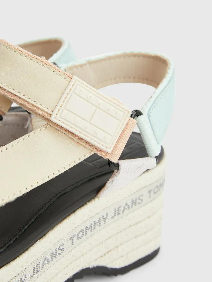 Tommy Hilfiger Rope Wedge Heel Leather Sandals Oxygen Womens Sandals Cheap On Sale