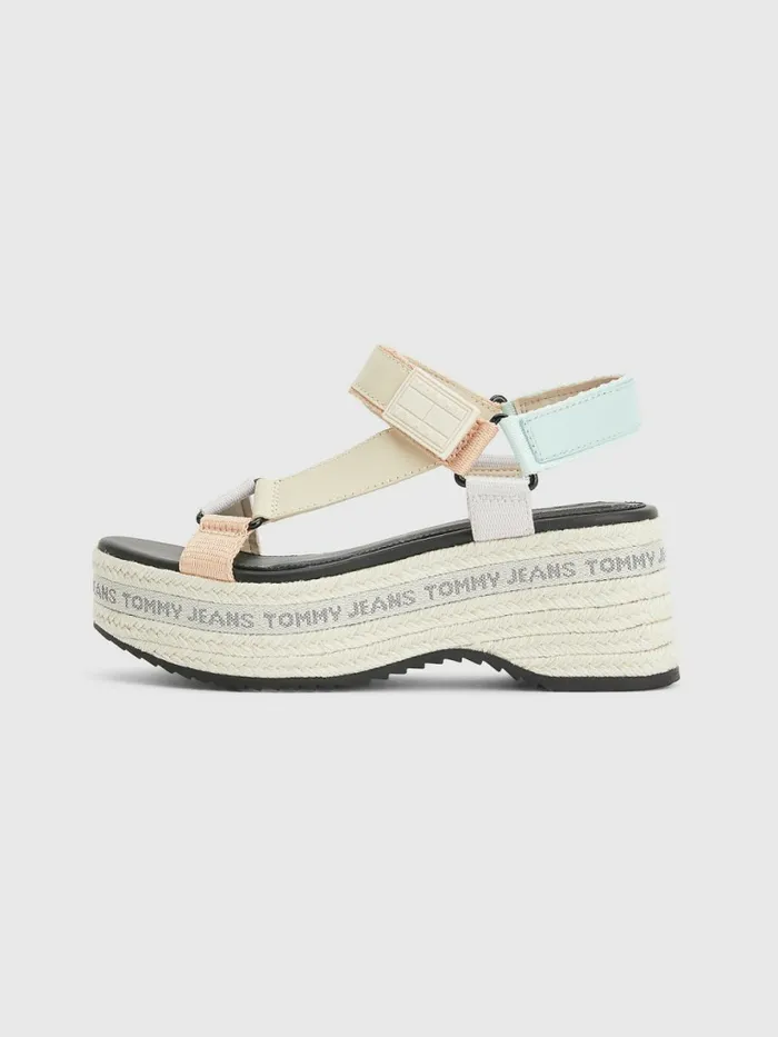 Tommy Hilfiger Rope Wedge Heel Leather Sandals Oxygen Womens Sandals Cheap On Sale