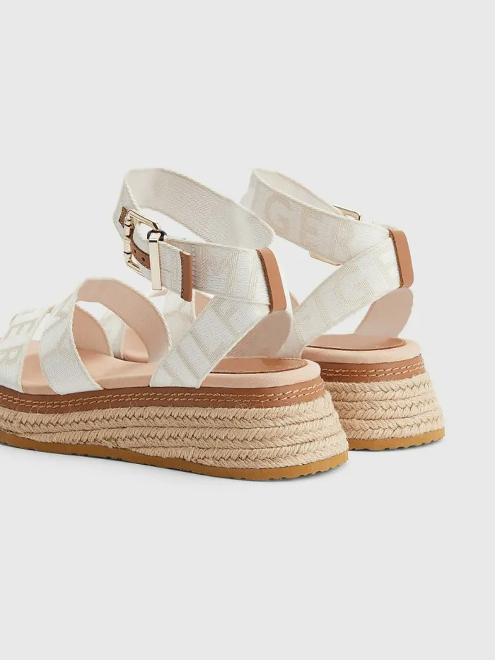 Tommy Hilfiger Rope Wedge Heel Sandals Ecru Womens Sandals Gift 4 You