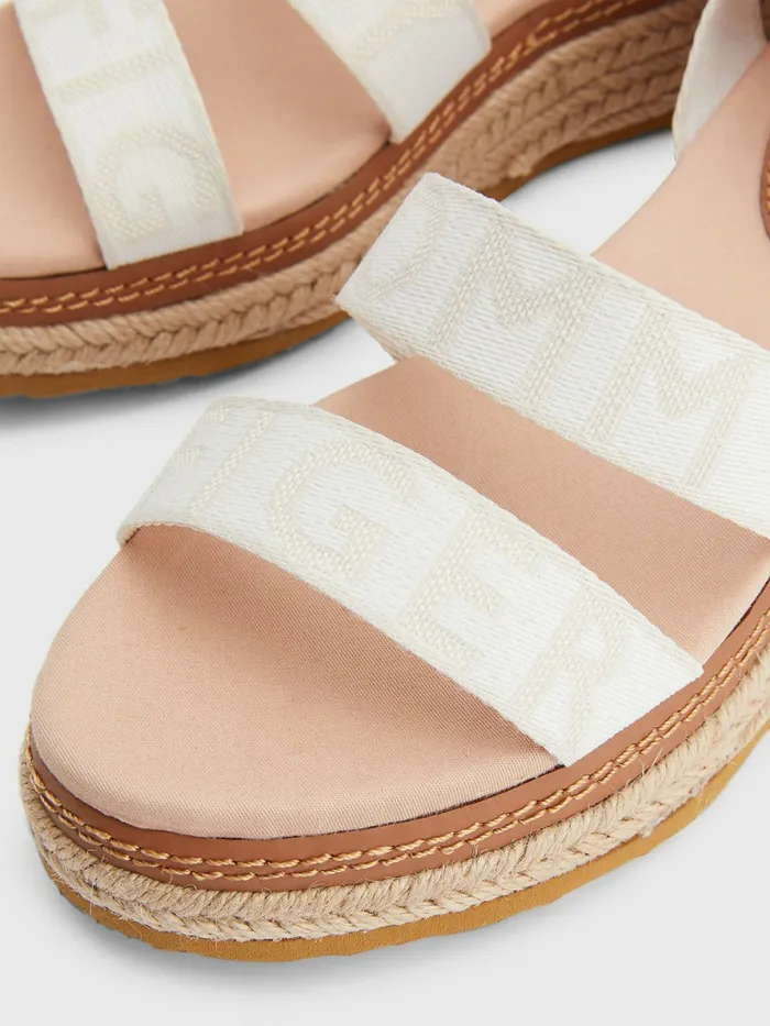 Tommy Hilfiger Rope Wedge Heel Sandals Ecru Womens Sandals Gift 4 You