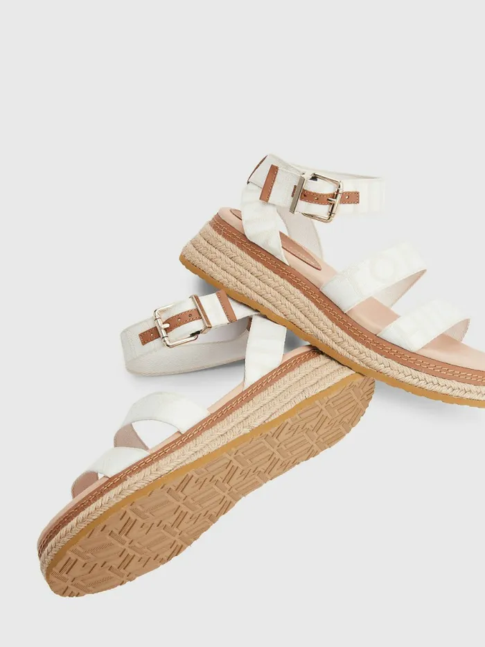 Tommy Hilfiger Rope Wedge Heel Sandals Ecru Womens Sandals Gift 4 You