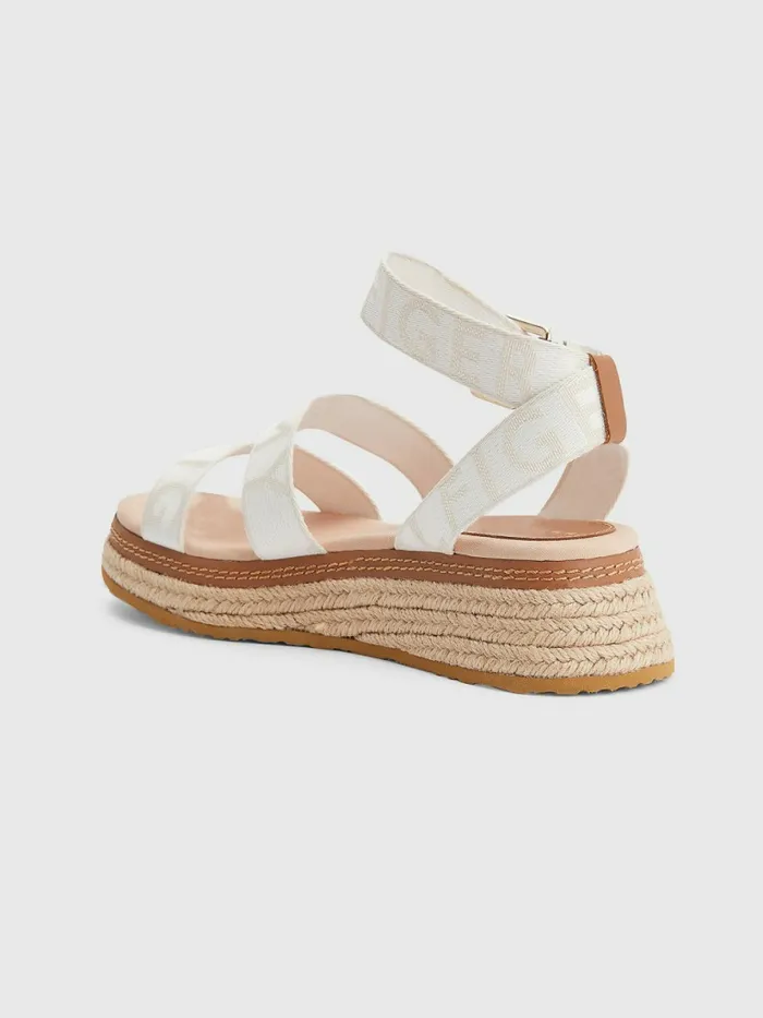 Tommy Hilfiger Rope Wedge Heel Sandals Ecru Womens Sandals Gift 4 You