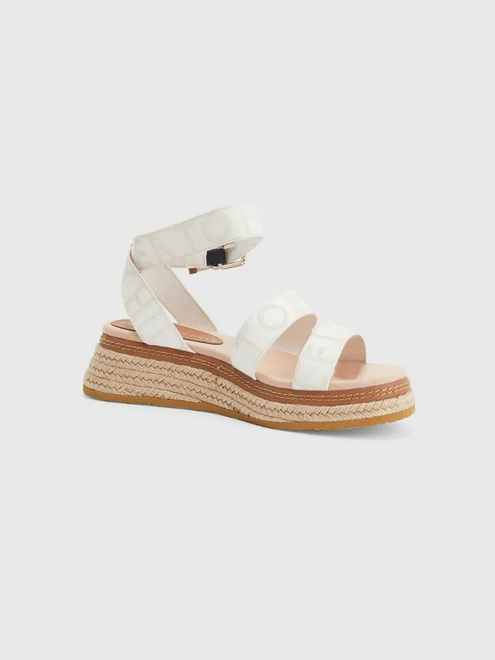 Tommy Hilfiger Rope Wedge Heel Sandals Ecru Womens Sandals Gift 4 You