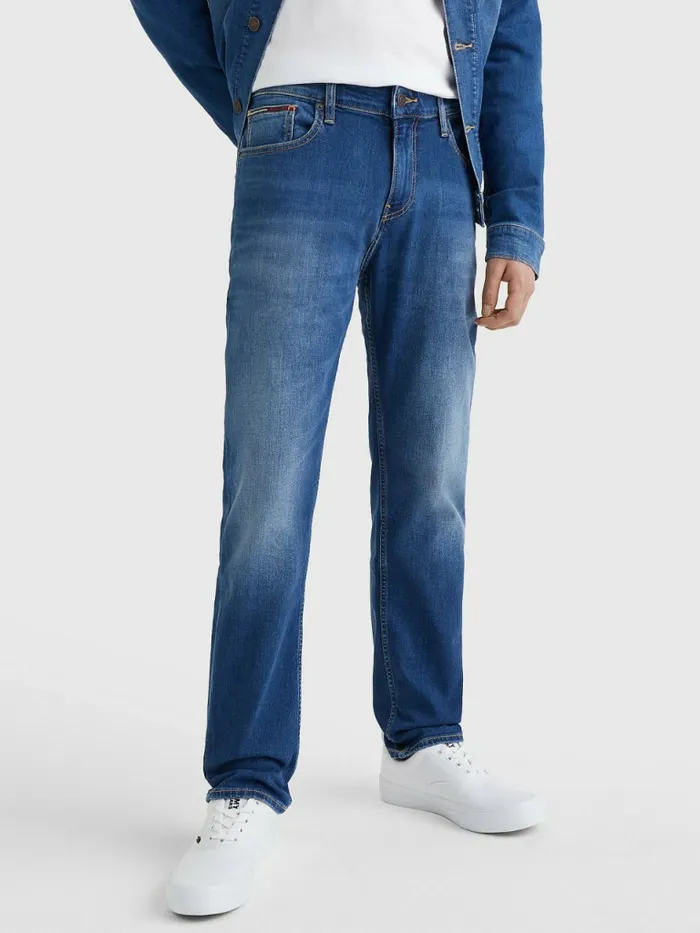 Tommy Hilfiger Ryan Straight Relaxed Fit Faded Jeans Wilson Mid Blue Stretch Mens Essentials Popular Tommy Hilfiger Ryan Straight Relaxed Fit Faded Jeans Wilson Mid Blue Stretch Mens Essentials Popular