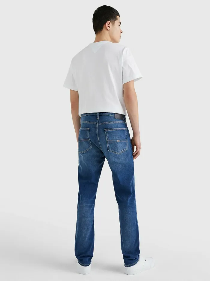Tommy Hilfiger Ryan Straight Relaxed Fit Faded Jeans Wilson Mid Blue Stretch Mens Essentials Popular