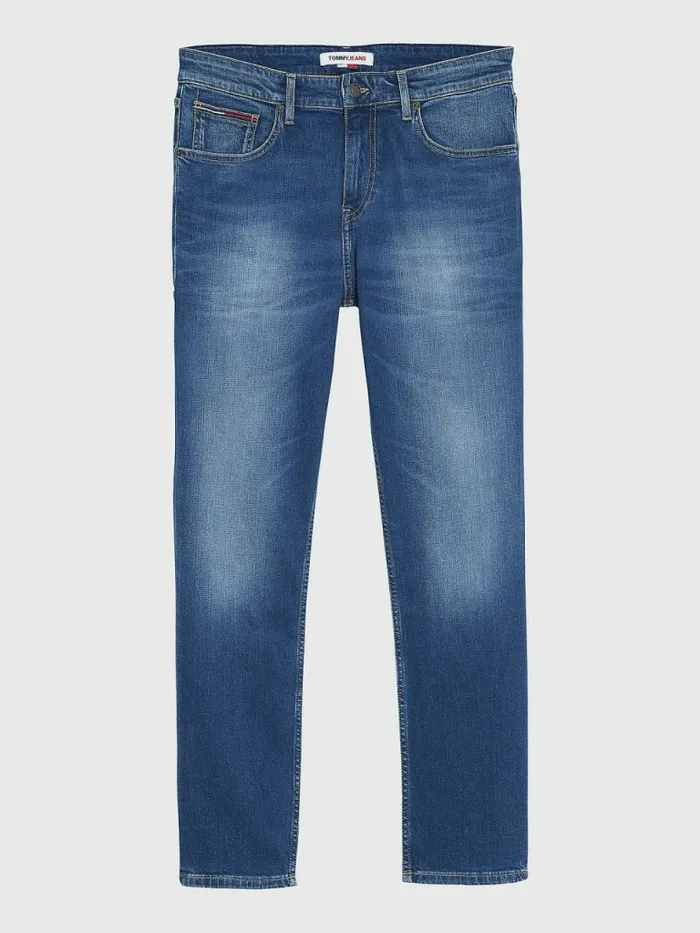Tommy Hilfiger Ryan Straight Relaxed Fit Faded Jeans Wilson Mid Blue Stretch Mens Essentials Popular