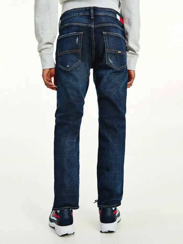 Tommy Hilfiger Scanton Slim Distressed Faded Jeans Denim Dark Mens Jeans Cheap On Sale