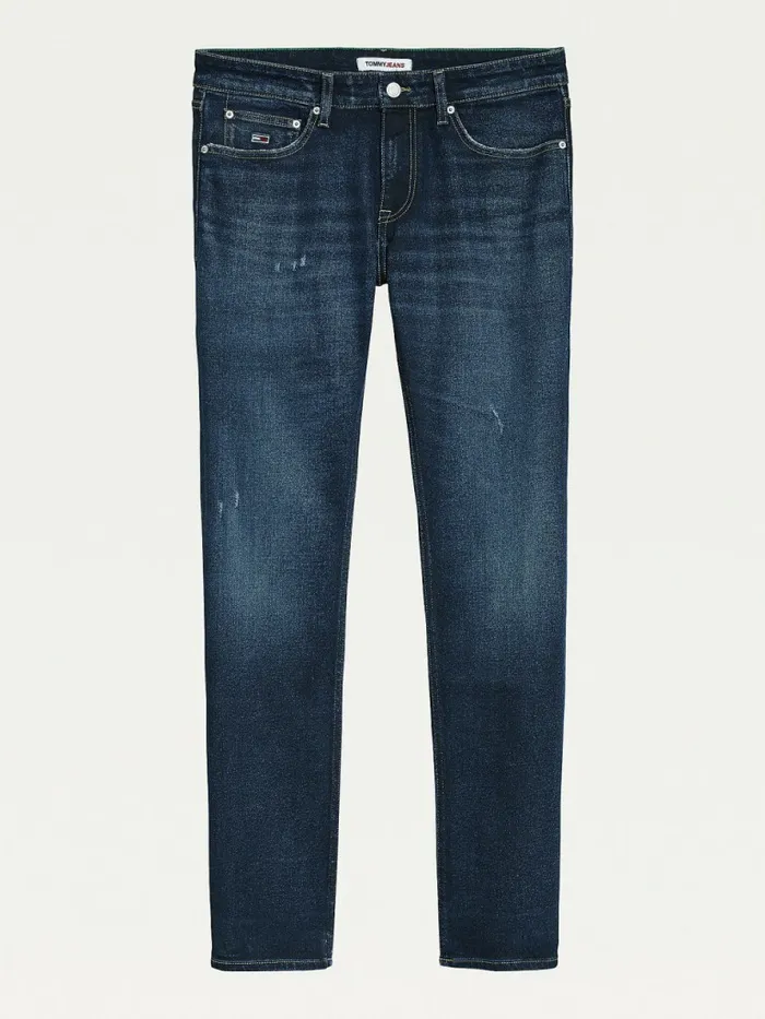 Tommy Hilfiger Scanton Slim Distressed Faded Jeans Denim Dark Mens Jeans Cheap On Sale